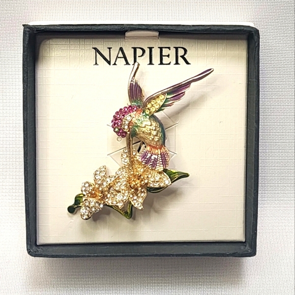 Napier Jewelry - Napier Hummingbird Brooch Pin In Original Box
